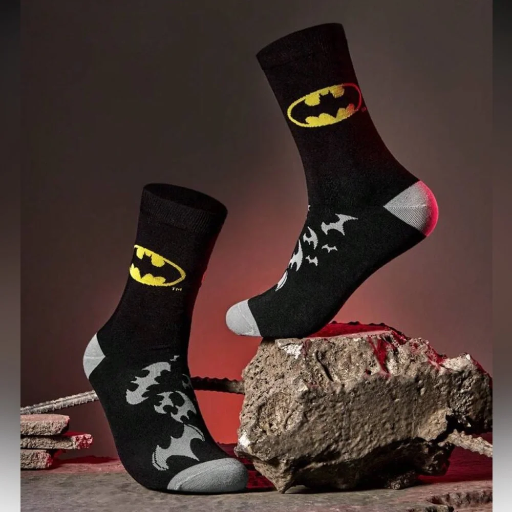 Batman Black and Gray Crew Socks NEW 🏷️